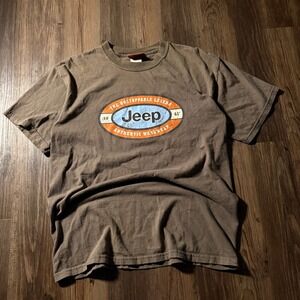 Jeep Authentic Workwear T Shirt Men's M‎ Brown "The Unstoppable Legend" Tee